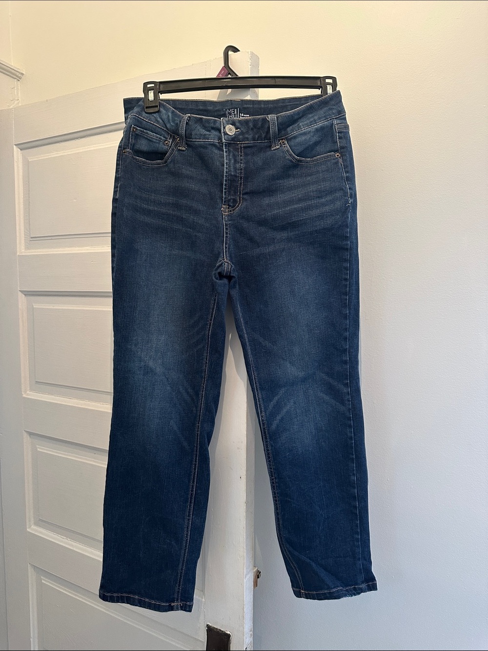 Time and Tru Dark Blue Straight-Leg Jeans